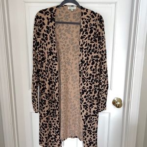 Leopard print long cardigan